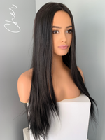 "Cher" - Long Black Silky Straight Wig