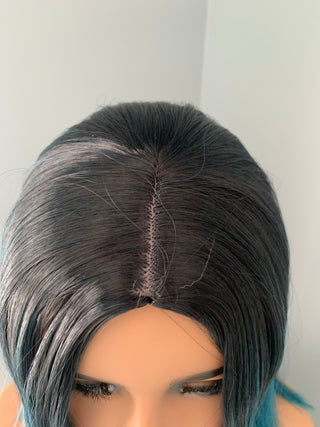 "Demi" - Straight Teal Green Rooted Wig