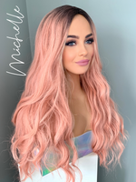 "Michelle" - Long Rooted Baby Pink Wavy Synthetic Wig