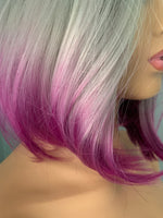 "Violet" - Short Ombre Purple Blonde Synthetic Bob Wig