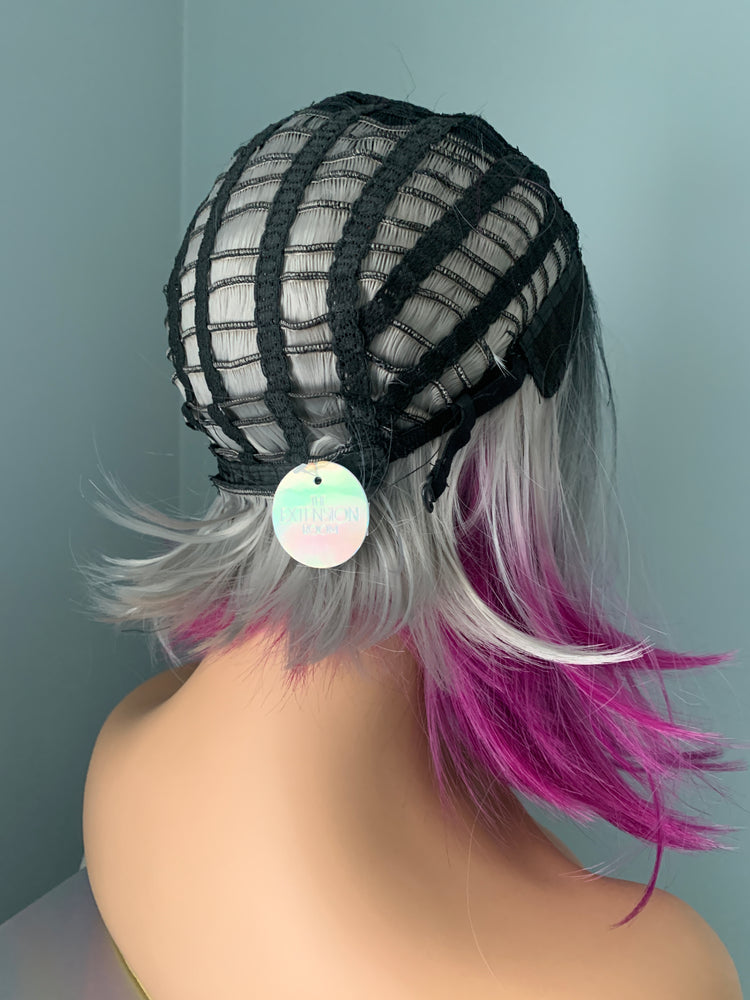 "Violet" - Short Ombre Purple Blonde Synthetic Bob Wig