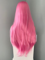 "Stella" - Long Pink Silky Straight Partial Lace Front Wig