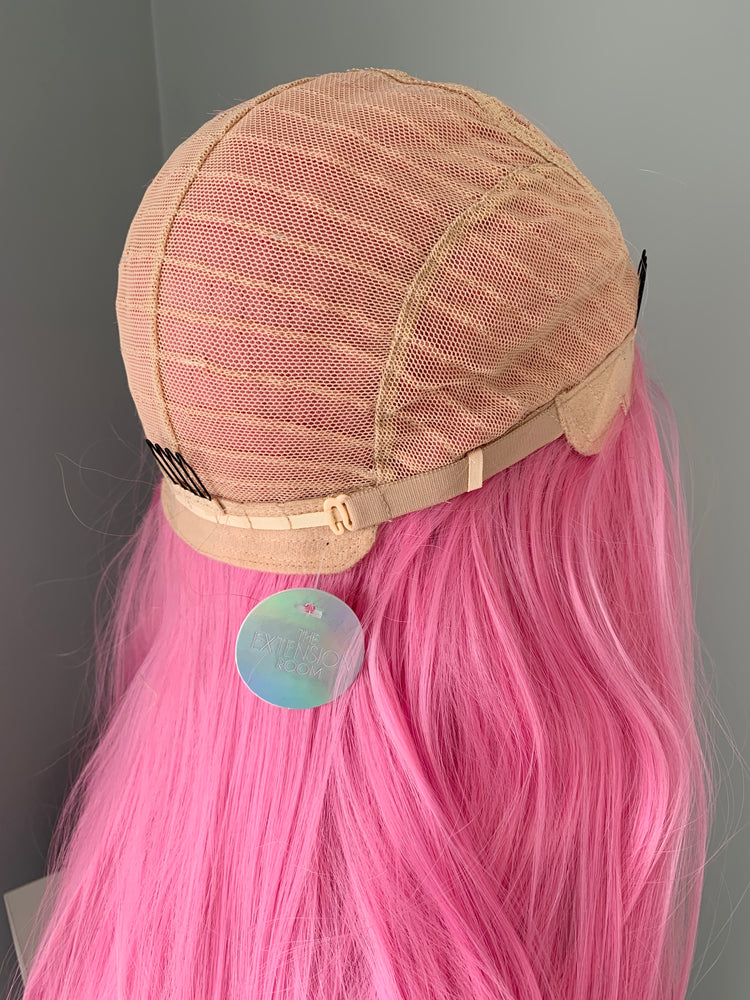 "Stella" - Long Pink Silky Straight Partial Lace Front Wig