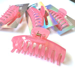 Jumbo Hair Claw Clip - Jelly Coral Pink