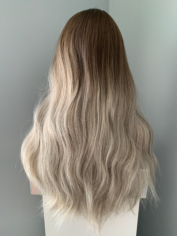 "Willow" - Long Wavy Grey Silver Blonde Synthetic Wig