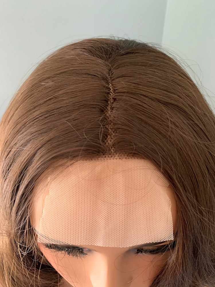"Janelle" - Brown Synthetic Wavy Lace Front Wig