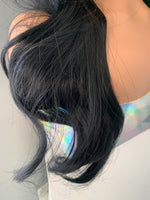 "Aaliyah" - Long Black Synthetic Wig with Bangs