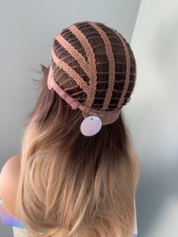"Anna" - Rooted Blonde Synthetic Wig with Bangs