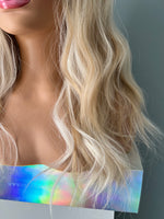 "Farah" - Wavy Blonde Synthetic Wig with Bangs