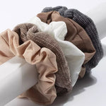 5PC Scrunchie Box Gift Set | Brown Knit Set