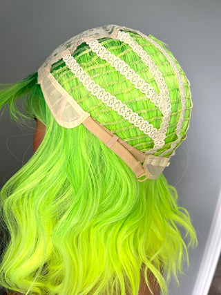 "Star" - Neon Green Short Straight Wig