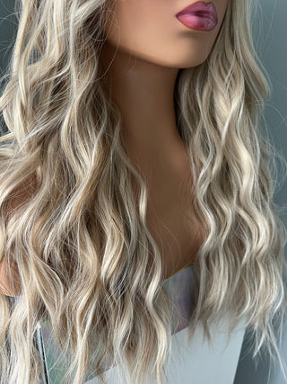 "Cassie" - Long Blonde Partial Lace Front Wig