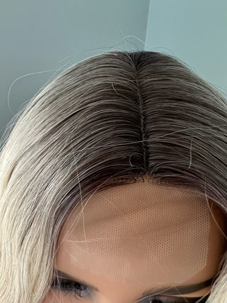 "Cassie" - Long Blonde Partial Lace Front Wig