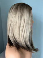 "Jenna" - Short Rooted Blonde Synthetic Wig with Low Lites