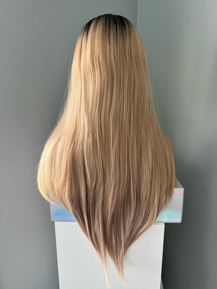 "Richelle" - Long Blonde Partial Lace Front Wig
