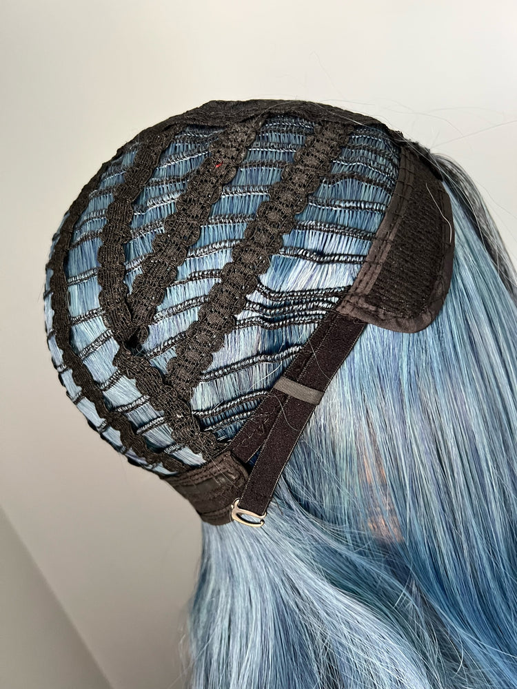 "Kendra" - Straight Blue Rooted Synthetic Wig