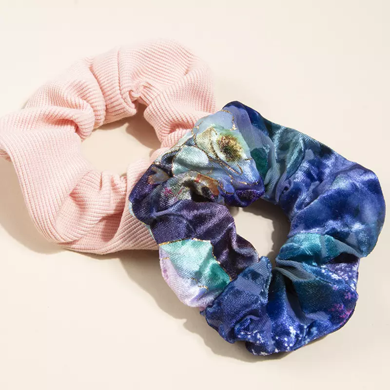 5PC Scrunchie Box Gift Set | Pink Navy Tie Dye Set