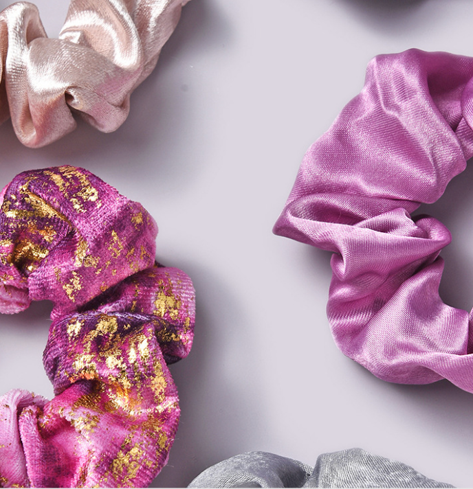 10PC Scrunchie Box Gift Variety Set | Purple & Pink Set