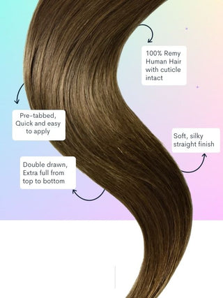Extensions de cheveux en ruban châtain (6)