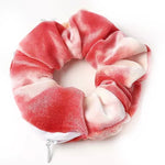 Pink/Red Tie Dye Velvet - Secret Zipper Scrunchie