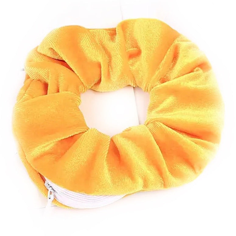 Yellow Velvet - Secret Zipper Scrunchie