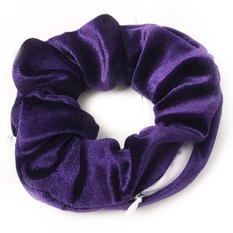 Royal Purple Velvet - Secret Zipper Scrunchie