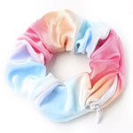 Rainbow Tie Dye Velvet - Secret Zipper Scrunchie