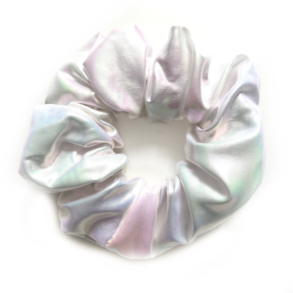 Iridescent White - Secret Zipper Scrunchie