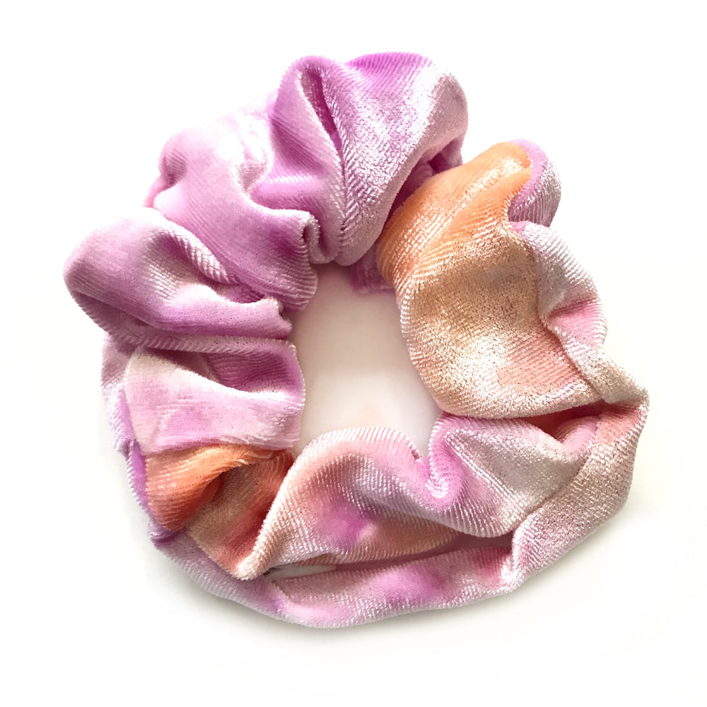 Pink/Orange Tie Dye Velvet - Secret Zipper Scrunchie