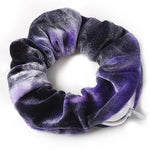 Purple Tie Dye Velvet - Secret Zipper Scrunchie