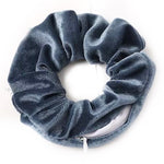 Dusk Blue Velvet - Secret Zipper Scrunchie