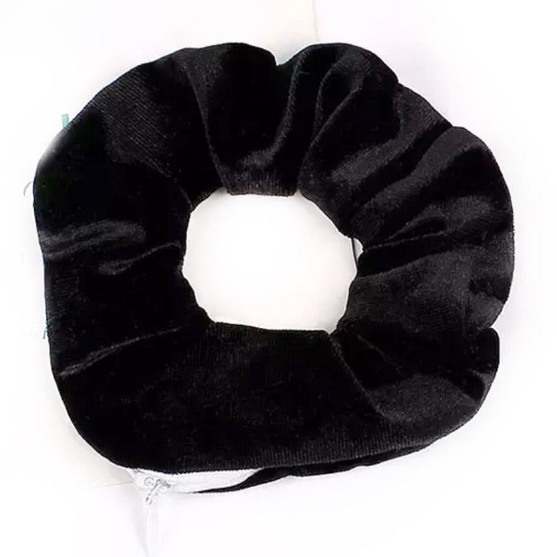 Black Velvet - Secret Zipper Scrunchie